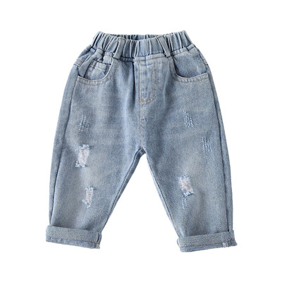 

New Summer Toddlers Kids Denim Pants Baby Boys Girls Long Pants Sports Trousers Bottoms