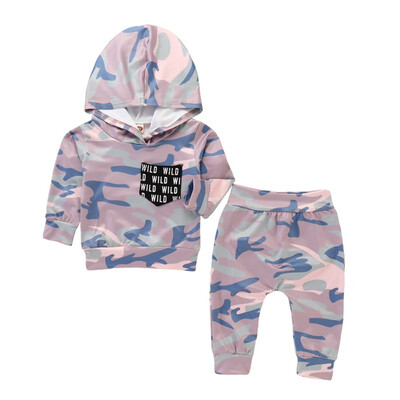 

Baby Boys Girls Camouflage Long Sleeve Hoodies And Trousers Spring Autumn 2pc Clothes Set for Toddler Kids