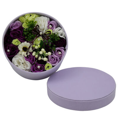 

Handmade Dried Flowers Rose Soap Flower Round Gift Box Flower Birthday Gift Home Garden Festive Party Supplies