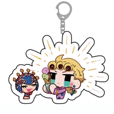 

CAR-TOBBY Anime Jojos Bizarre Adventure Keychain Cartoon Figure Acrylic Pendant Backpack Key Ring