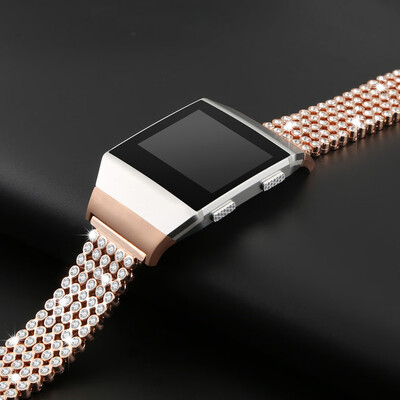 

〖Follure〗Luxury Crystal Alloy Replacement Watch Band Wrist Strap For Fitbit Ionic BK