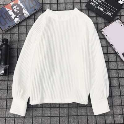 

Sweatshirts Women Winter Autumn Knit Solid O Neck Long Sleeve Velvet Warm Korean Loose Female Casual Coat 2019