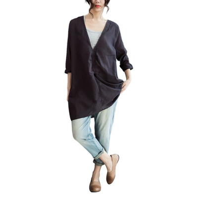 

ROPALIA Women Casual Loose Blouse Translucent Long Shirt New Summer Sun Protection Blusas Front Buttons Sling Vest Linen Shirt