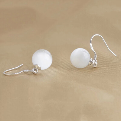 

Silver Drop Earrings Gemstone Ear Hook Dangle