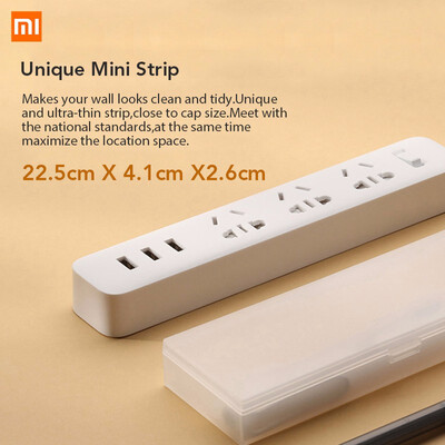 

Original Xiaomi Mijia Smart Power Strip 3 2A Fast Charging USB Ports 3 Sockets Xiaomi Xiaom MI Smart Home Black With Adapter