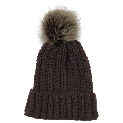 

Women Winter Warm Chunky Knitted Crochet Beanie Hat Fur Pom Ball Ski Cap Outdoor