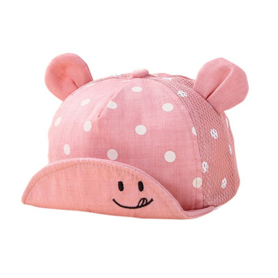 

New Childrens Men And Women Baby Smiley Face Polka Dot Cap Soft Edge Cap Mesh Cap Multi-Color Optional