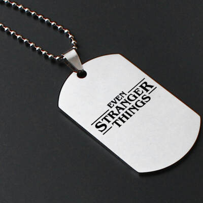 

Stranger Things Necklace Creative Stainless Steel Military Charms Pendant Chokers Jewelry Gifts for Women Girls