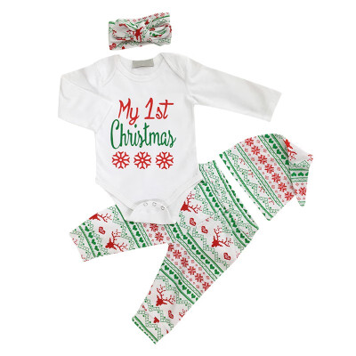 

Christmas Baby Clothes Set Print Letter T-shirt Print Pants Fashion Girl Boy Clothes Set Festival Children Clothing