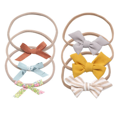 

New Arrival 6pcsset Baby Headband Bow Headwear Good Elastic Boy Girl Beanie Spring Autumn Childrens hair accessories F2