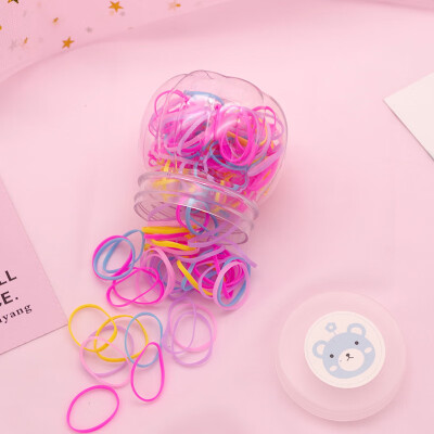 

Childrens Elastics Rubber Hair Bands No Damage Colorful Hair Ties Small Size Barrel Rubber Band
