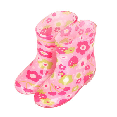 

Cartoon Children Rain Boots Animal Fashion Princess Kids Plus Velvet Warm Rubber Antiskid Student Water Shoes 2-5Y