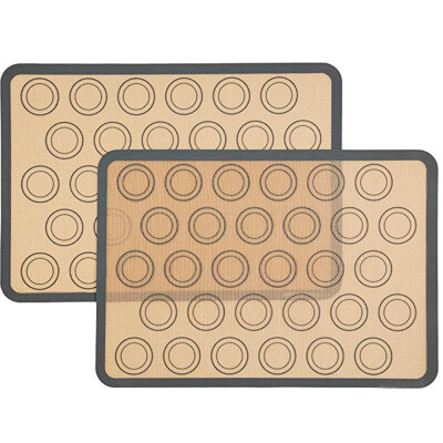 

Food Grade Silicone Baking Mat High Temperature Resistance Non-stick Baking Pad Anti-slip Baking Mat With Circle 2PCS