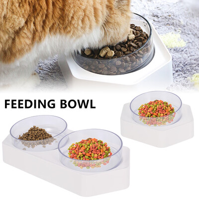 

Adjustable Pet Food Water Bowl Cat Dog Feeding Bowl Raised with Stand Single Double Bowl