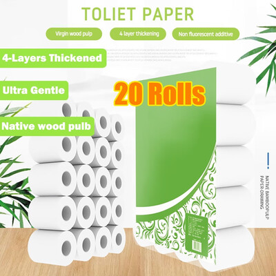 

20 Rolls Household Roll Paper 4-Layer Thickened Core Reel Paper Towel Home Health Toilet Paper