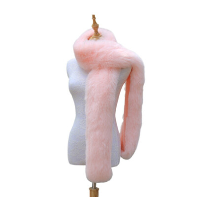 

Women Scarf Winter Warm Faux Wool Collar Stole Long Shawl Solid Color Soft Year