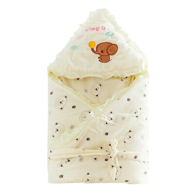 

Newborn Baby Hooded Swaddle Wrap Winter Warm Cartoon Pattern Swaddling Blanket Sleeping Blanket