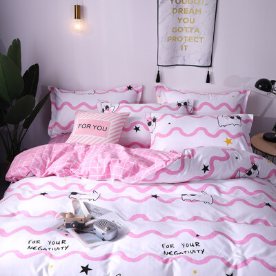

Toponeto Four Piece Bedding Tribute Cotton Pillowcase Creative Pattern Full Size