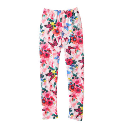 

New 2-13Y Children Girls Leggings Kids Butterfly Floral Flower Print Pants Girls Pants