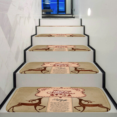 

Toponeto Christmas Decoration 1Set Non-Slip Coral Fleece Resistant Carpet Stair