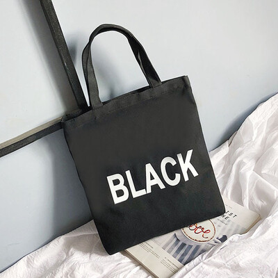 

Canvas shoulder bag simple student large capacity messenger bag letter tote bag