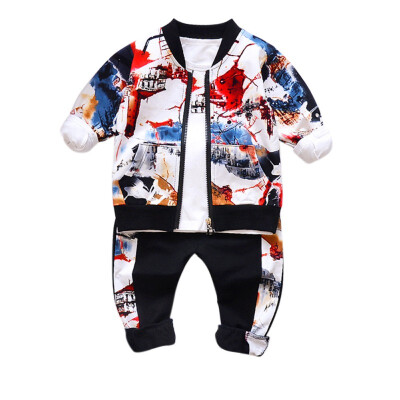 

New Boys Clothing Sets Winter Keep Warm kids suits Sweatshirts Waistcoat Pants 3pcs Fashion Children Clothes Sets