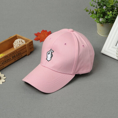 

New Fashion Women Men Cap Solid Color Embroidery Pattern Snap Flat Baseball Hip-Pop Cap WhitePinkBlack
