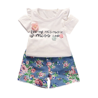 

Kids Clothes Sleeveless Summer Style Baby Girls Shirt Shorts 2pcs Suit Children Clothing Sets Casual Style