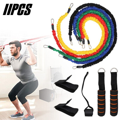 

11pcs Resistance bands Crossfit workout bands with anchor holder handles leg straps pull rope Home Fitness Gym muscle training