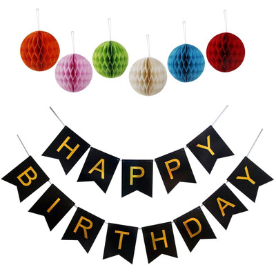 

Birthday Party Decorations Colorful Letters Pull Flowers Colorful Bee Ball Paper Handmade Craft Party Decoration