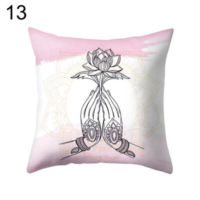 

Cartoon Buddha Lotus Pillow Case Waist Throw Cushion Cover Car Office Home Decor