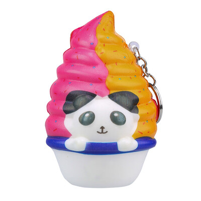 

YIWULAKawaii Adora Panda Ice Cream Scented Cream Slow Keychain Stress Reliever Toy