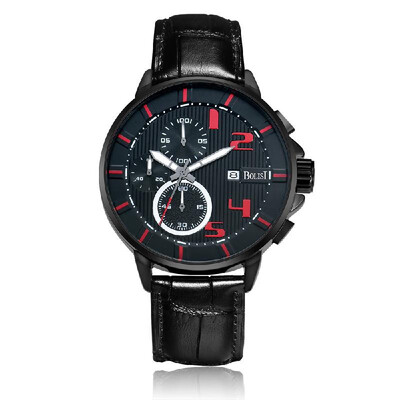 

Bolisi Fashion Casual Quartz Watch 3ATM Water-resistant Watch Men Watches Genuine Leather Band Male Relogio Musculino Calendar Sto