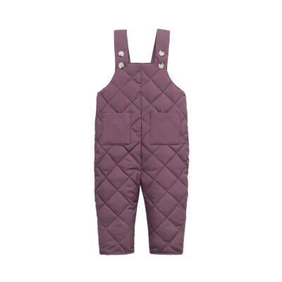 

Autumn Winter Baby Boy Girl Suspender Pants Children Cotton Solid Pattern Cotton Pants Overalls Trousers