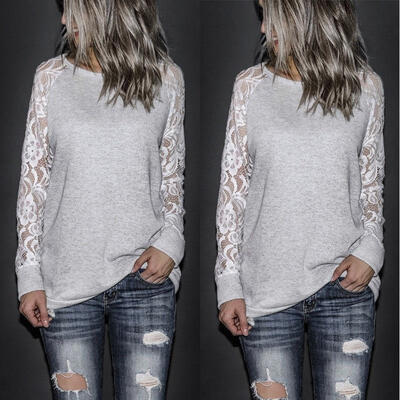 

Fashion Women Loose Long Sleeve Tops Blouse Shirt Casual Cotton T-Shirt Hot