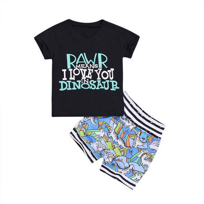 

Summer Clothes Sets Baby Boys 2PCS Short Sleeve Letter Print Tops T-shirt Shorts Toddler Casual Outfits Sets