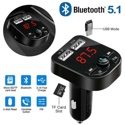 

Double USB Smart Charge Bluetooth Version 51 New Style Lossless Sound Quality Car MP3 Player FM Transmitters