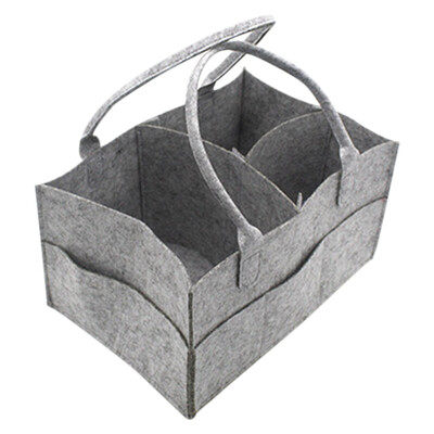 

Portable Baby Diaper Caddy Organizer Large tote Nursery Storage Bin Gray Felt Basket Infant Cute Gift for Kids outdoor bag