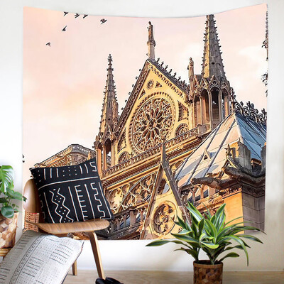 

Toponeto Colorful Print Tapestry Art Room Notre Dame Wall Hanging Tapestry Art Nature