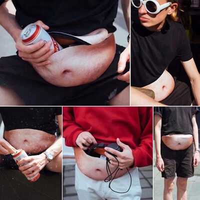 

Unisex Dad Bod Waist Bags Flesh Color Fanny Packs Money Belt Beer Fat Belly Bum Pouch Pockets Bag