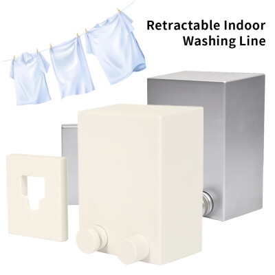 

white silver Hot Retractable Indoor Clothes Wall Hanger Magic Drying Rack Balcony Bathroom Invisible Clothesline