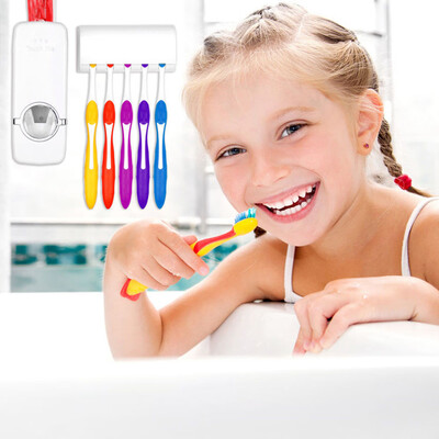 

〖Follure〗Home Auto Automatic Toothpaste Dispenser Toothbrush Holder Set Wall Mount Stand