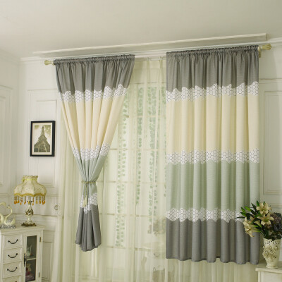 

Gobestart Balcony bedroom wide strip half blackout curtain Fabric