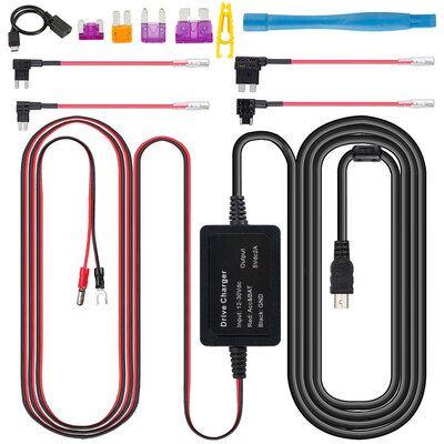 

Dash Cam Hardwire Kit Mini USB Hard Wire Car Charger Cable Kit 12V to 5V for Dash Cameras GPS