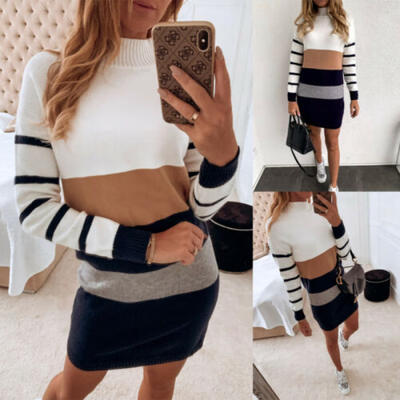 

Women Ladies Casual Sweatshirt Long Sleeve Sweater Turtleneck Jumper Mini Dress