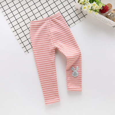 

Toddler Baby Girls Leggings Stripe Cartoon Pattern Kids Cute Stretchy Warm Trousers Pants