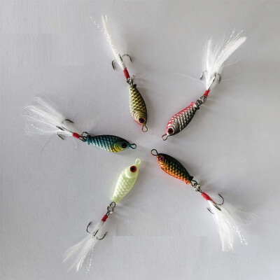 

5PCS Mini Fake Bait Metal Evolution Version Super Otter Long Shot Bass Crank Bait Hook Squid Fixture Artificial Bait Salt Water