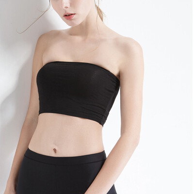 

Womens Solid Strapless Bandeau Modal Tube Top Summer Slim Basic Tube Top