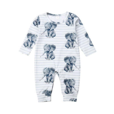 

US Newborn Kids Baby Boy Girl Romper Jumpsuit Bodysuit Elephant Outfits Set Hot