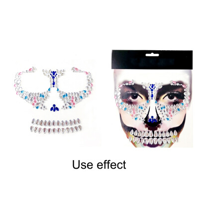 

Halloween Resin Jewelry Stickers Removable Face Gems Stickers Funny Tattoo Stickers For Festival Party Costume Decorations